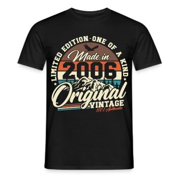 2006 Vintage Retro 20th Birthday Gift - Men's T-Shirt - black - Front - AI Model Male 178 light (178cm)