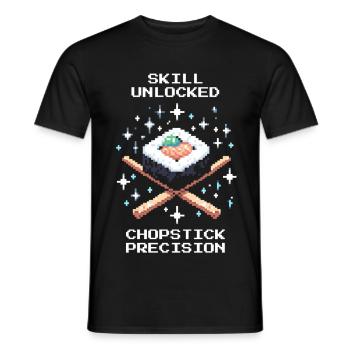 Skill Unlocked | Chopsticks Precision - Men's T-Shirt - black - Front - AI Model Male 178 light (178cm)