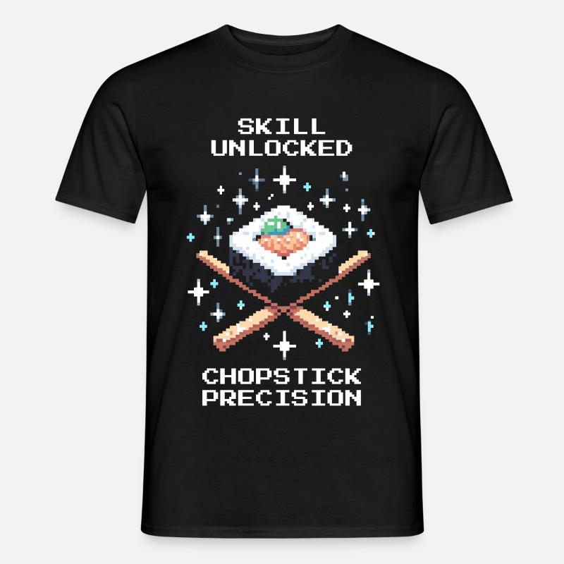 Skill freigeschaltet | Stäbchen Präzision - Männer T-Shirt - Schwarz