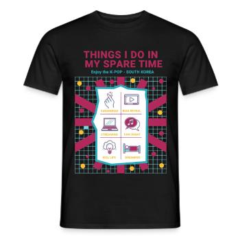 Things I Do In My Spare Time Enjoy K-Pop Korea - Men's T-Shirt - black - Front - AI Model Male 178 light (178cm)