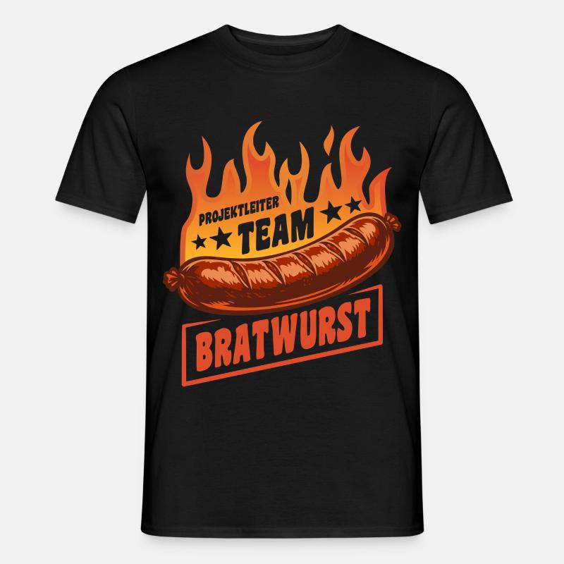 Projektleiter Team Bratwurst | Grillen Feuer - Männer T-Shirt - Schwarz
