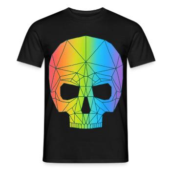 Skull in color - Men's T-Shirt - black - Front - AI Model Male 178 light (178cm)