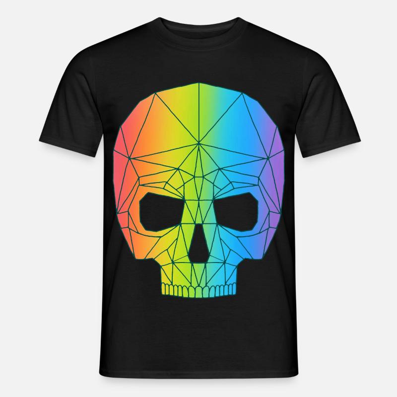 Schädel in Farbe - Männer T-Shirt - Schwarz
