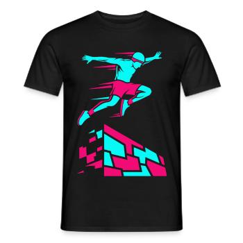 Parkour Freerunning - Männer T-Shirt - Schwarz - Vorne - AI Model Male 178 light (178cm)