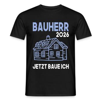 Client 2026 Maintenant je construis la cérémonie de remontée Craftsman - T-shirt homme - noir - Devant - AI Model Male 178 light (178cm)
