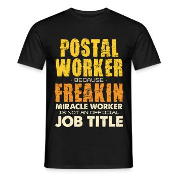 T-shirt miraculeux de la postière - T-shirt homme - noir - Devant - AI Model Male 178 light (178cm)