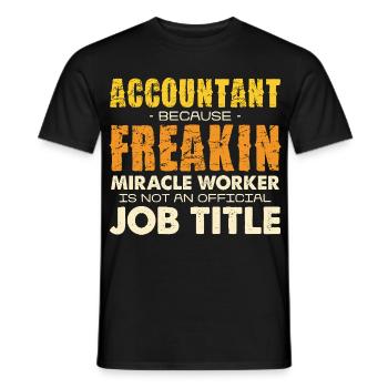 Buchhalterheld: Wunderwerk-Jobtitel - Men's T-Shirt - black - Front - AI Model Male 178 light (178cm)
