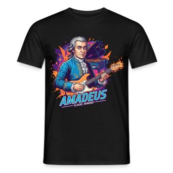 Amadeus Time - Männer T-Shirt - Schwarz - Vorne - AI Model Male 178 light (178cm)
