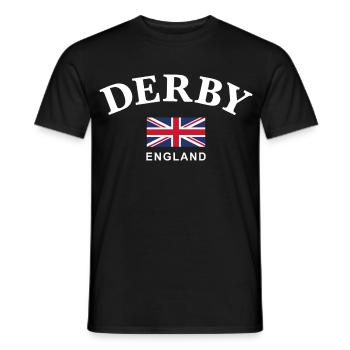 Derby, England - Men's T-Shirt - black - Front - AI Model Male 178 light (178cm)