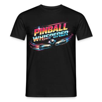 Pinball Whisperer Flipperspieler - Männer T-Shirt - Schwarz - Vorne - AI Model Male 178 light (178cm)