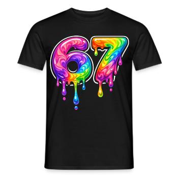 67 Six Seven Meme Gen Alpha Slang - Men's T-Shirt - black - Front - AI Model Male 178 light (178cm)