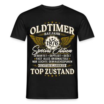 50. Geburtstag 1976 Oldtimer Geschenk Retro - Männer T-Shirt - Schwarz - Vorne - AI Model Male 178 light (178cm)