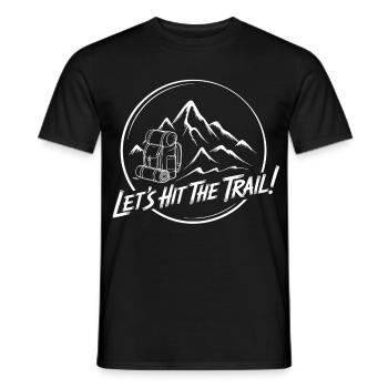 Mountain Trail Adventure Backpack Motif - Men's T-Shirt - black - Front - AI Model Male 178 light (178cm)