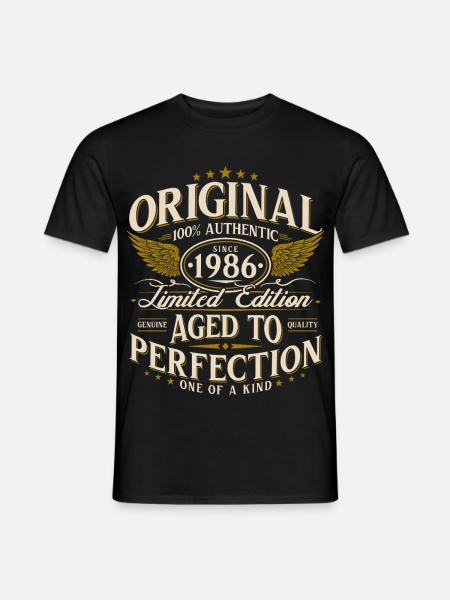 Retro prezent z okazji 40. urodzin vintage 1986 - T-shirt męski - czarny