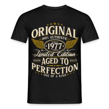 Cadeau d’anniversaire Born Vintage 1977 - T-shirt homme - noir - Devant - AI Model Male 178 light (178cm)