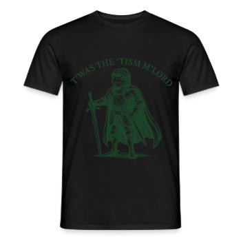 T'WAS THE 'TISM M'LORD – Stolzer Ritter-Frosch - Männer T-Shirt - Schwarz - Vorne - AI Model Male 178 light (178cm)