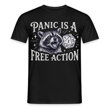 La panique est une action libre – Raccoon D20 Design - T-shirt homme - noir - Devant - AI Model Male 178 light (178cm)