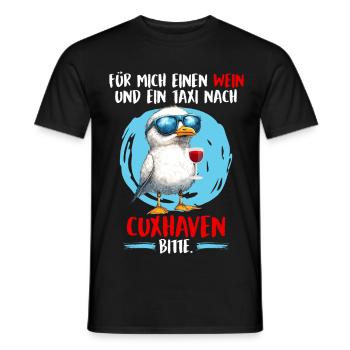 A WINE AND TAXI FOR ME - Men's T-Shirt - black - Front - AI Model Male 178 light (178cm)