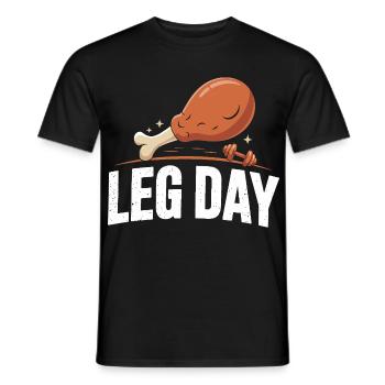 Motif d’os de poulet de la journée des cuisses - T-shirt homme - noir - Devant - AI Model Male 178 light (178cm)