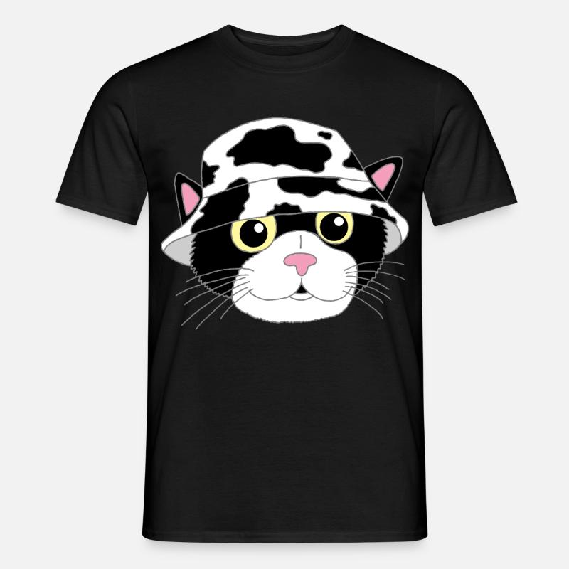 Das Kätzchen und sein Hut - Männer T-Shirt - Schwarz