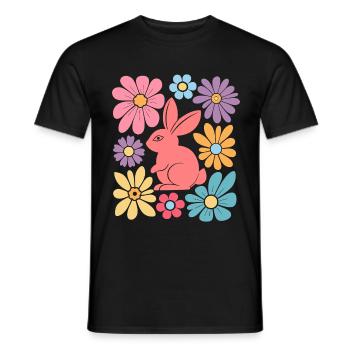 Happy Easter Bunny Boho - Männer T-Shirt - Schwarz - Vorne - AI Model Male 178 light (178cm)