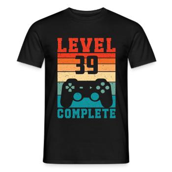 39. Geburtstag Level 39 Complete 39 Jahre Gamer - Männer T-Shirt - Schwarz - Vorne - AI Model Male 178 light (178cm)