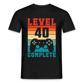 40. Geburtstag Level 40 Complete 40 Jahre Gamer - Männer T-Shirt - Schwarz - Vorne - AI Model Male 178 light (178cm)