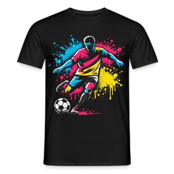 Cadeau Anniversaire Foot Enfant Joueur Ballon - T-shirt homme - noir - Devant - AI Model Male 178 light (178cm)