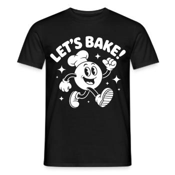 Let's Bake! Cartoon Cookie Character - Men's T-Shirt - black - Front - AI Model Male 178 light (178cm)