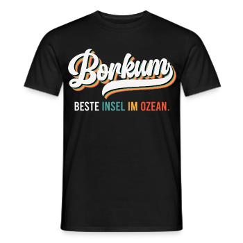 Île de Borkum MEILLEURE ÎLE DE L’OCÉAN Plaisir - T-shirt homme - noir - Devant - AI Model Male 178 light (178cm)