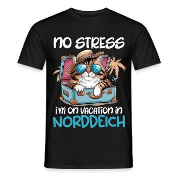 NE T’INQUIÈTE PAS, JE SUIS EN VACANCES À LA - T-shirt homme - noir - Devant - AI Model Male 178 light (178cm)
