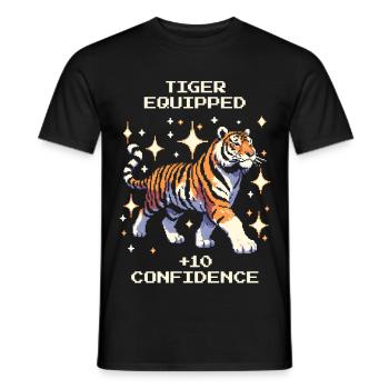 Tiger Loadout: +10 Confidence | Tiger - Men's T-Shirt - black - Front - AI Model Male 178 light (178cm)