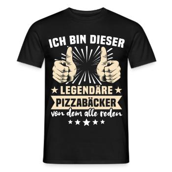 Pizza Maker Sayings - Men's T-Shirt - black - Front - AI Model Male 178 light (178cm)