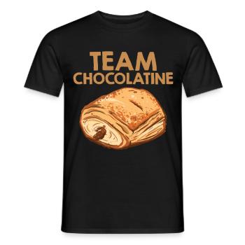 Team Chocolatine Pain au Chocolat Bakery - Men's T-Shirt - black - Front - AI Model Male 178 light (178cm)