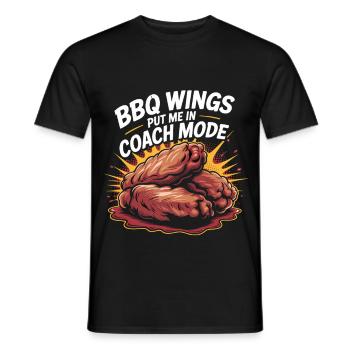 Conception de la fête des ailes de poulet pour le jour du match - T-shirt homme - noir - Devant - AI Model Male 178 light (178cm)