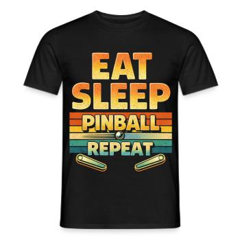 Pinball Flipperspieler Eat Sleep Pinball - Männer T-Shirt - Schwarz - Vorne - AI Model Male 178 light (178cm)