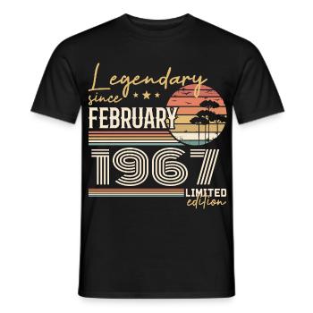 Février 1967 anniversaire 1967 légendes Février - T-shirt homme - noir - Devant - AI Model Male 178 light (178cm)