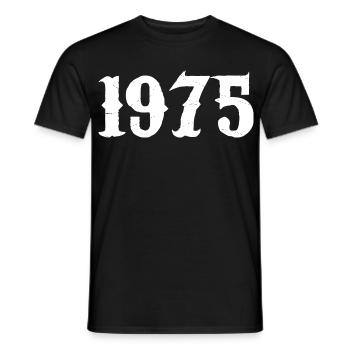 1975 - Männer T-Shirt - Schwarz - Vorne - AI Model Male 178 light (178cm)