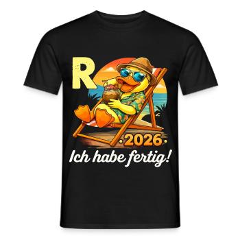 Rente 2026 Pension Lustige Ente Ruhestand - Männer T-Shirt - Schwarz - Vorne - AI Model Male 178 light (178cm)