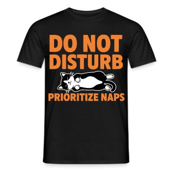 Ne pas déranger Prioriser siestes Chat - T-shirt homme - noir - Devant - AI Model Male 178 light (178cm)