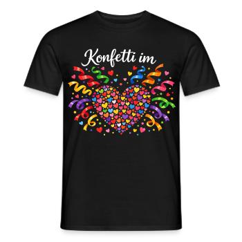 Konfetti im Herzen Kostüm Damen Alaaf - Männer T-Shirt - Schwarz - Vorne - AI Model Male 178 light (178cm)