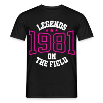 Legends 1981 on the Field - Männer T-Shirt - Schwarz - Vorne - AI Model Male 178 light (178cm)