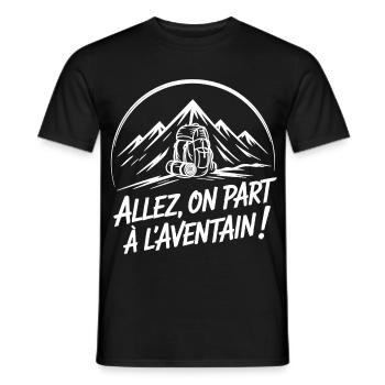 Abenteuer-Rucksackwandern - Männer T-Shirt - Schwarz - Vorne - AI Model Male 178 light (178cm)