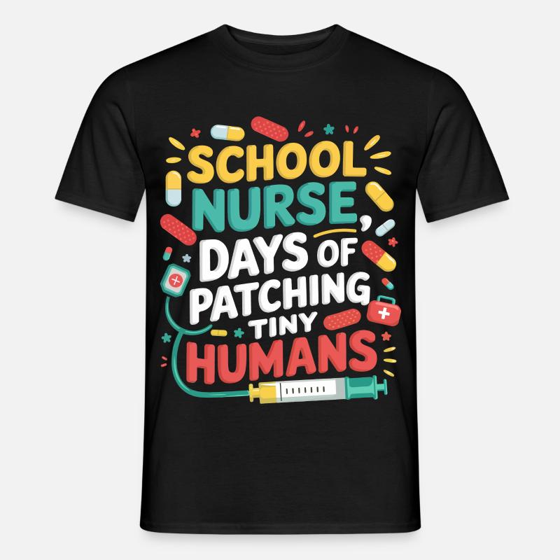 Minis patchwork d’infirmière scolaire - T-shirt homme - noir