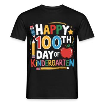 100 Days of Kindergarten Jubilee - Men's T-Shirt - black - Front - AI Model Male 178 light (178cm)