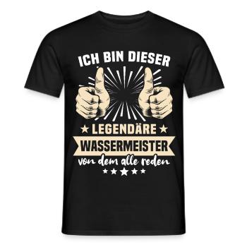 Water Master Sayings - Men's T-Shirt - black - Front - AI Model Male 178 light (178cm)