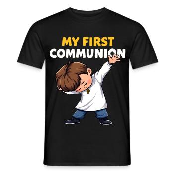 My First Communion Cartoon - Men's T-Shirt - black - Front - AI Model Male 178 light (178cm)