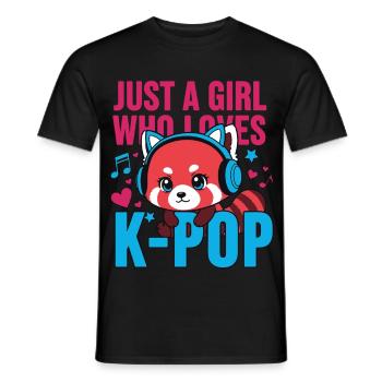 Juste une fille qui adore la musique coréenne K-pop, fans de Kpop - T-shirt homme - noir - Devant - AI Model Male 178 light (178cm)