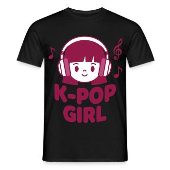 K-Pop Girl Cute Korean Music Kpop Anime Vibes - Men's T-Shirt - black - Front - AI Model Male 178 light (178cm)
