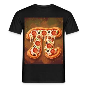 Pi Shape Pizza - Männer T-Shirt - Schwarz - Vorne - AI Model Male 178 light (178cm)